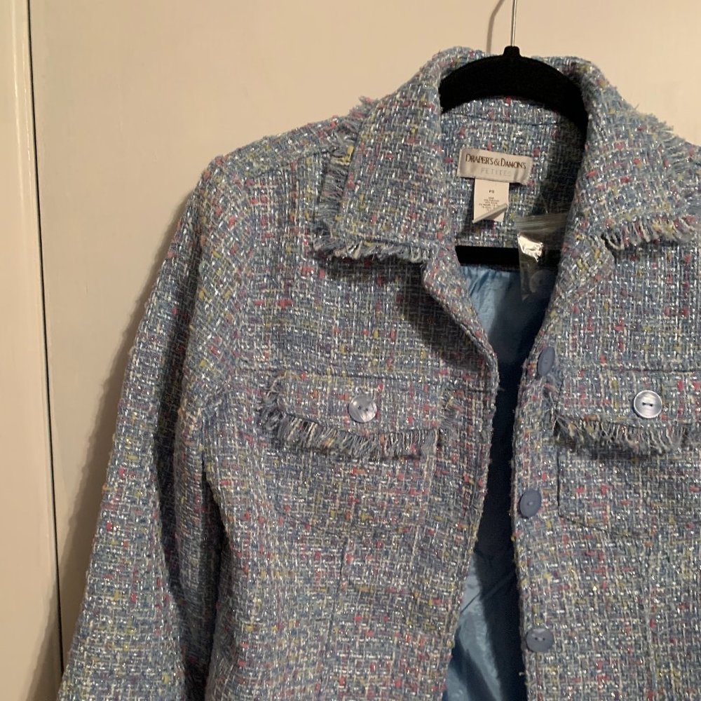 NEW TWEED LINED DRAPERS AND DAMONS RAVELED SZ PS